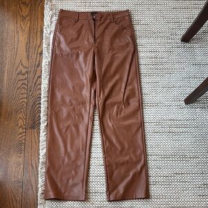 Shinestar Brown Leather Pants